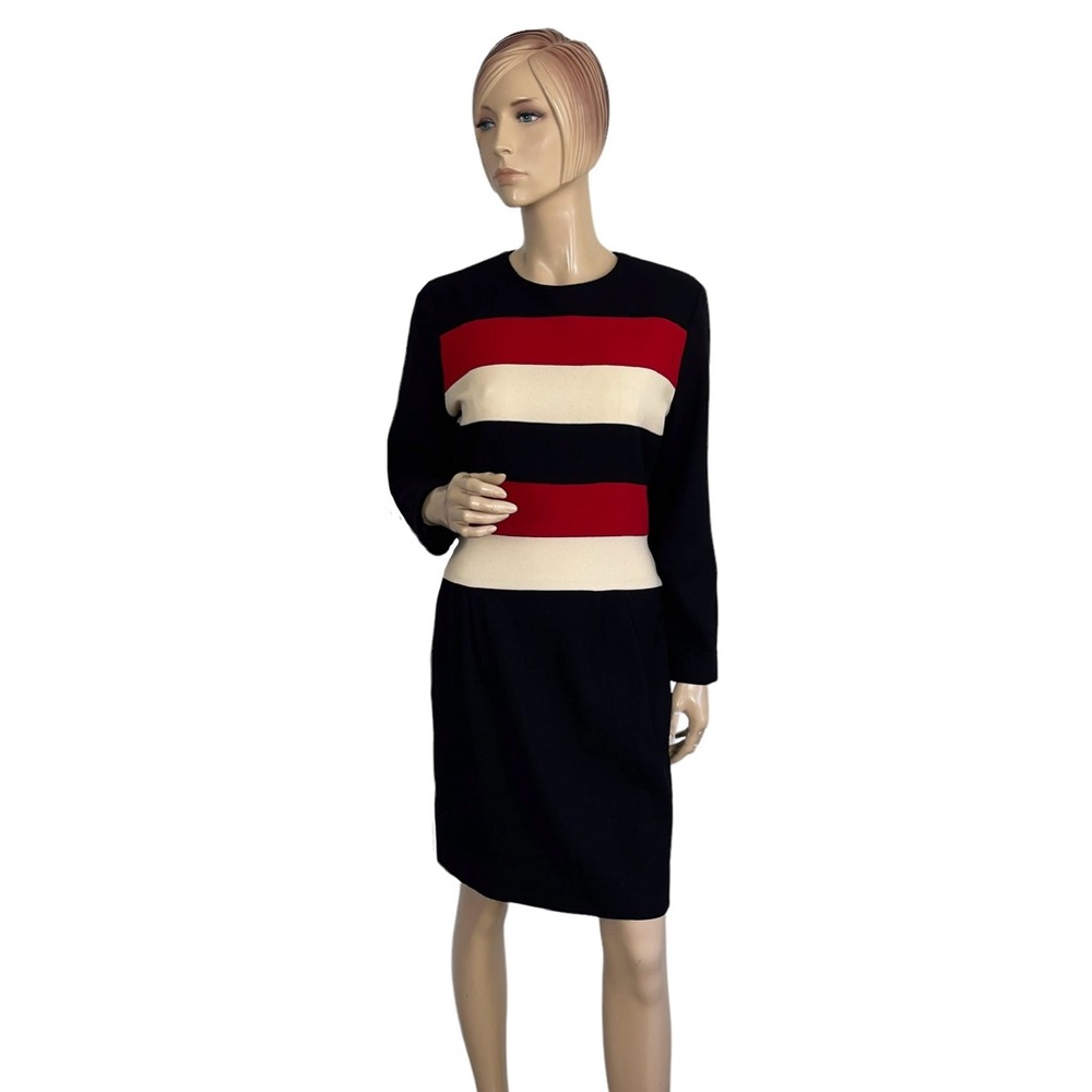 Vintage Scaasi Colorblock Sheath Dress Women’s Size 12 Petite